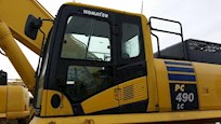 Upclose of outside of cab in Excavator for Sale